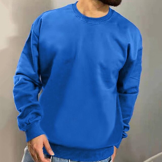 Versatile Crew Neck Sweatshirt in Black, White, Yellow, Red, Navy Blue – Casual & Comfortable Apparel for Spring & Fall