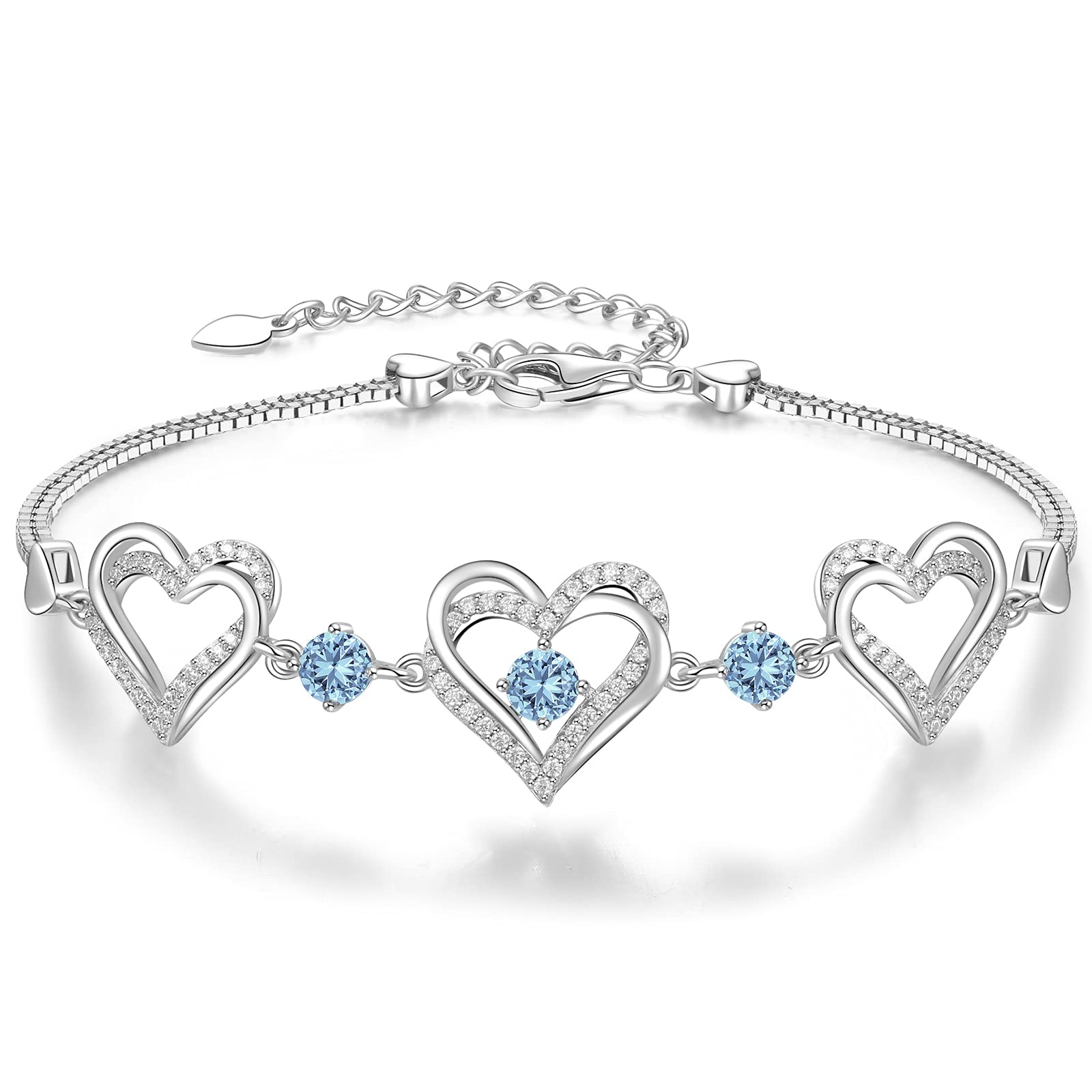 Customizable Birthstone Bracelet with Adjustable Center Buckle. For Mom, Wife, Daughter